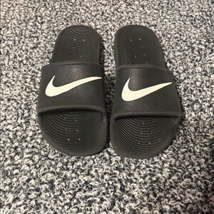 Nike Black and White Slide Sandals